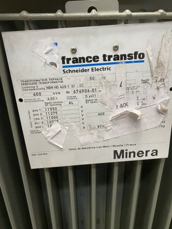 Transfo 400 KVA 11000 V Schneider