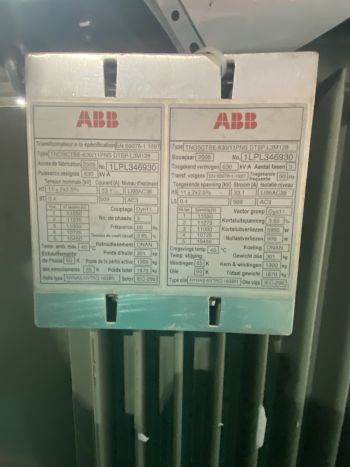 Transfo 630 KVA 11000 V ABB