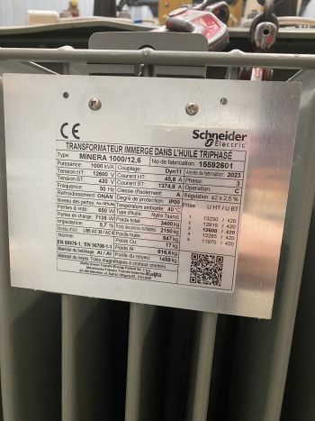 Transfo 1000 KVA 12600 V Schneider