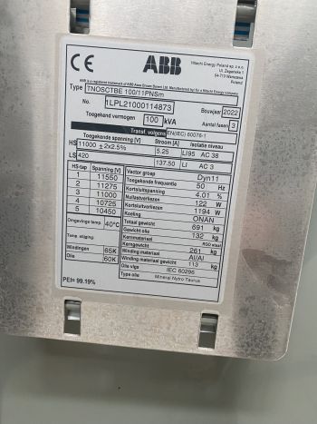 Transfo 100 KVA 11000 V ABB