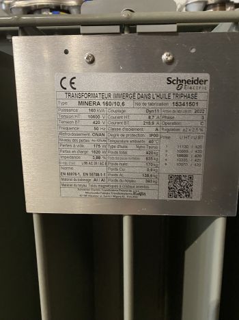 Transfo 160 KVA 10600 V Schneider